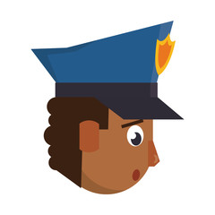 Sticker - policeman face avatar cartoon character