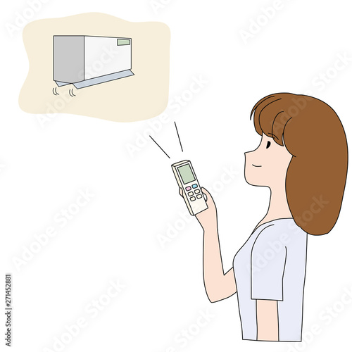 部屋のエアコンを付ける女性のイラスト Stock Vector Adobe Stock 部屋のエアコンを付ける女性のイラスト Stock Vector Adobe Stock