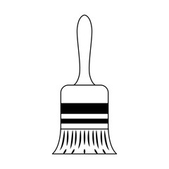 Wall Mural - paint brush icon cartoon isolated in black and white