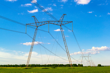 Wall Mural - Power lines at the countryside