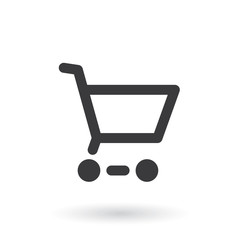 Wall Mural - shopping cart icon. flat style. - stock vector.
