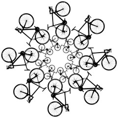 Plakat wzór mandala rower
