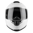 White motorcycle carbon integral crash helmet isolated white background. motorsport car kart racing transportation safety concept