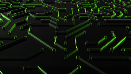 Wall Mural - circuit board technology tree pattern electronics data transfer - conceptual 3d render graphic