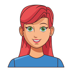 Wall Mural - young woman avatar cartoon character profile picture