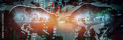 Trading Aktien Chart Fototapeta