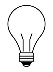 Wall Mural - light bulb icon cartoon isolated black and white