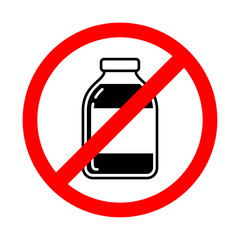 Wall Mural - Glass jars forbidden sign. Vector illustration of a collection of prohibition signs