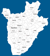  Large and detailed map of the state of Burundi in Africa