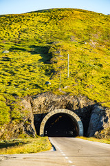 Poster - Road with tunnel in mountains Norway