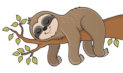 Wall Mural - Sleeping sloth theme image 1