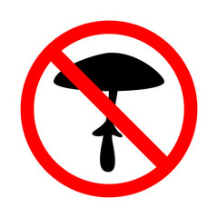 Wall Mural - Do not pick mushrooms icon. Vector illustration of a collection of prohibition signs