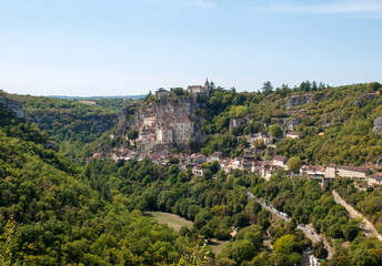 Wall Mural - Pilgrimage town of Rocamadour, Episcopal city and sanctuary of the Blessed Virgin Mary, Lot, Midi-Pyrenees, France