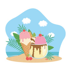 Poster - Summer and delicious ice cream design