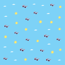 Summer Pattern Of Sunglasses With Suns