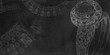 © Artem - Jewelry theme. Black background with hand-painted jewelery. Textural background for creativity.