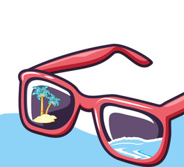 Sticker - summer sunglasses accessory isolated icon