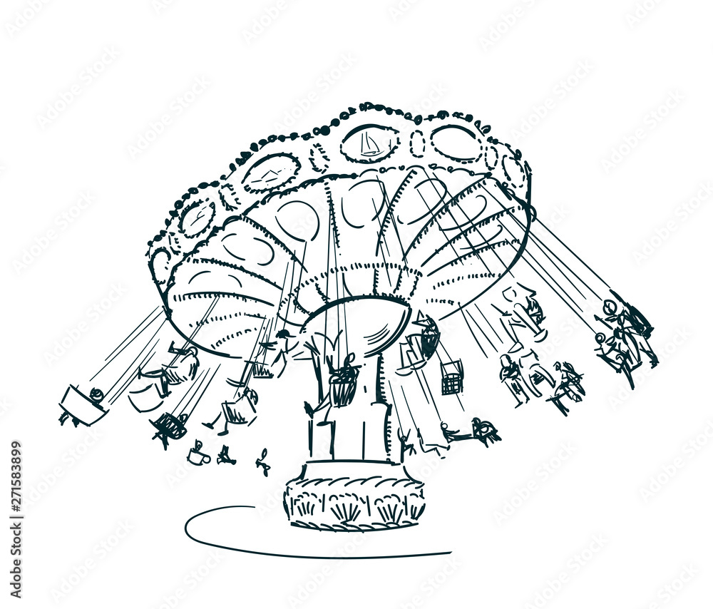 carousel vector sketch clip art isolated illustration