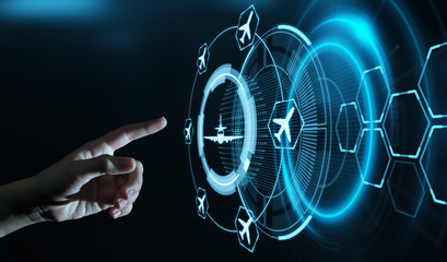 Wall Mural - business technology travel transportation concept with planes