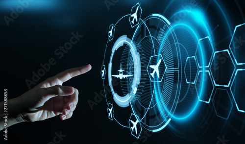 Cuadros en Lienzo Business Technology Travel Transportation concept with planes