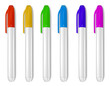 © olgadanilina - Whiteboard markers collection.Pen of different colors, consumables for home and office. Back to school. In a realistic style. Set of icons. Isolated on a white background. Vector illustration.