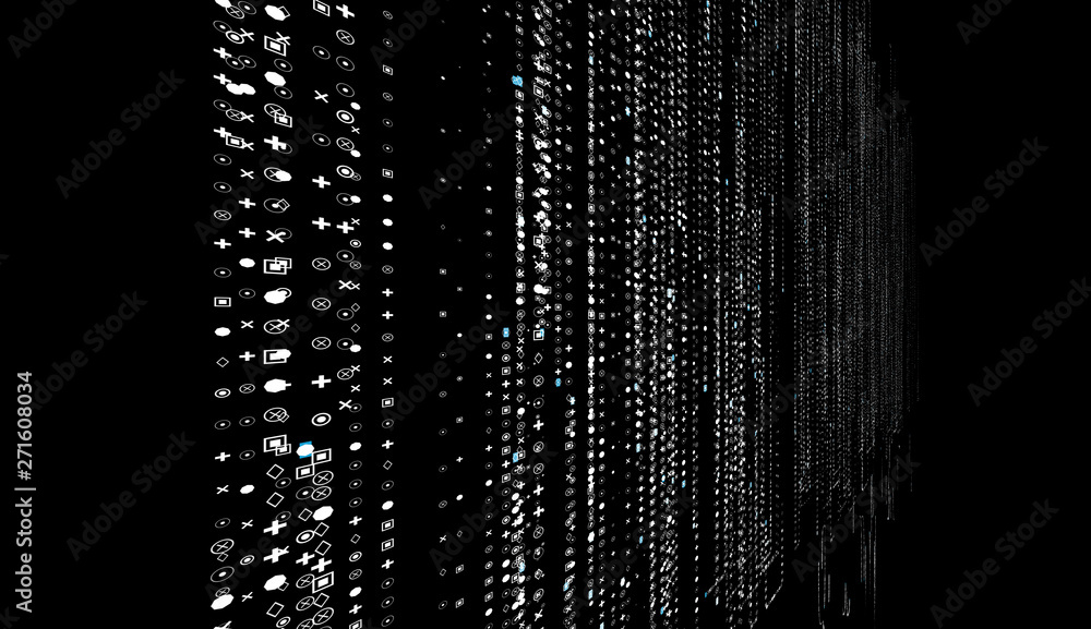 sequence of numbers and sign Social Media Binary Computer Code network ...