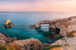Ayia Napa love bridge on mediterranean sea at sunset, Cyprus l