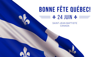 vector banner design template with the flag of the quebec province and text on a white background. t