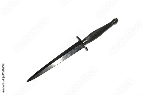 Cuadros en Lienzo Antique Vintage Knife Dagger Iron on White Background