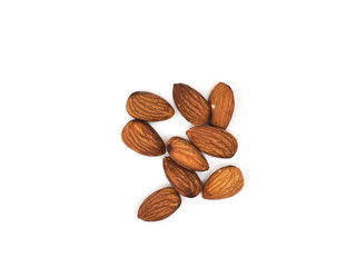 almonds isolated on white background