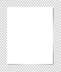 Wall Mural - paper with shadows in realistic style on an isolated background.
