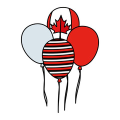 Sticker - balloons helium with canadian flag