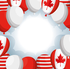 Sticker - balloons helium with canadian flag