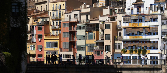 Girona, city of Catalonia with colorful houses.Spain