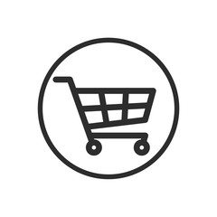Poster - Shopping Cart icon vector logo design template. Flat icon shopping cart symbol illustration