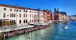 Restaurants along the Grand Canal in Venice, Italy