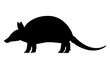 Vector illustration black silhouette armadillo