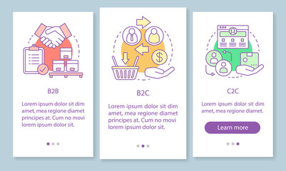 Wall Mural - business marketing onboarding mobile app page screen with linear concepts