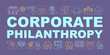 Corporate philanthropy word concepts banner