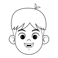 Sticker - boy face avatar profile picture black and white