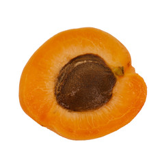 half apricot isolated on white background