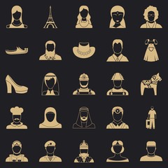 Wall Mural - Townsman icons set. Simple set of 25 townsman vector icons for web for any design