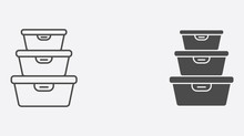 Food container vector icon sign symbol