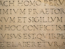 Old Latin Text Engraved On Stone Latin Characters Words