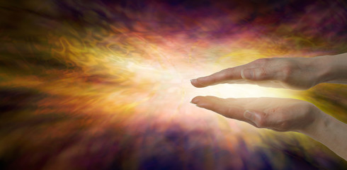 if only you could see what healing energy actually looks like - female parallel healing hands with a