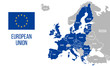 © Denys Holovatiuk - European Union political map. EU flag. Europe map isolated on a white background. Vector illustration