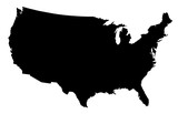 Fototapeta Big Ben - USA Map Black Silhouette