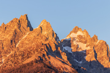 Wall Mural - Rugged Teton Mountain Peaks at Sunrise