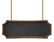 Decorative blackboard with dark wooden frame and oblong shape