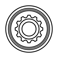 Sticker - gear machine settings isolated icon